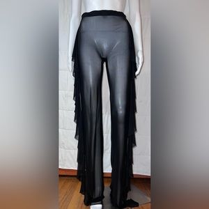 Fashion Nova Black Sheer Swimsuit Cover-Up Bottoms